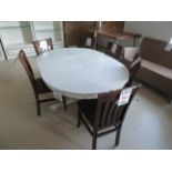 Wood dining room chairs (qty 6)
