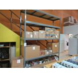 LOT including industrial shelving approx. 96"w x 24"d x 119"h (qty 1)