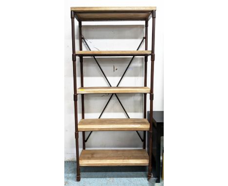 GRAHAM AND GREEN OPEN BOOKCASE, 90cm x 40cm x 202cm. 