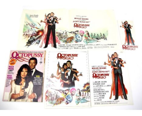 James Bond Octopussy (1983) Official movie brochure, another brochure, magazine, Press Show ticket &amp; special mini poster.
