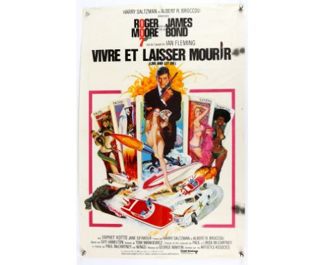 James Bond Live and Let Die (R-1980's) French Medium film poster, folded, 23 x 32 inches