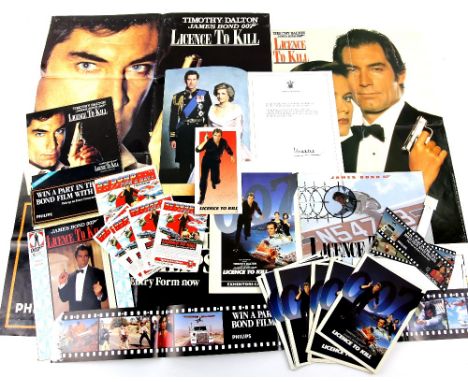 James Bond Licence To Kill - Premiere brochure, Philips Promotional poster, signed Premiere ticket by Robert Davi, Robert Bro