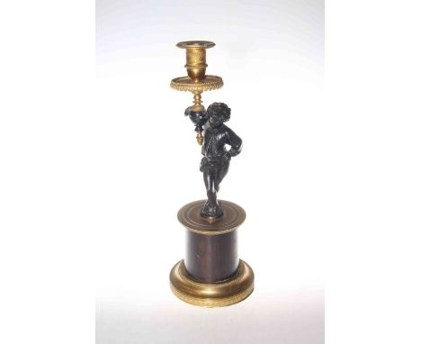 19th Century figural candlestick, overall 32cm