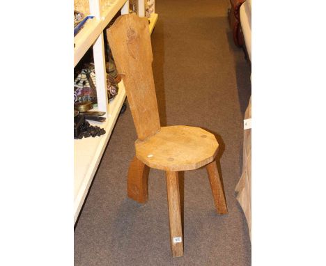 Bespoke oak hall chair with crown and harp motif