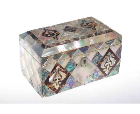 Mother of pearl veneered two compartment caddy