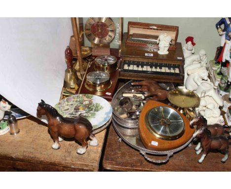 Hohner 'The 64 Chromonica', toy piano, plated and brassware, walking cane, clock, barometers, polar bear and other figures, e