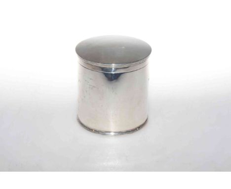 Silver cylindrical caddy, 10.7oz, 10.5cm