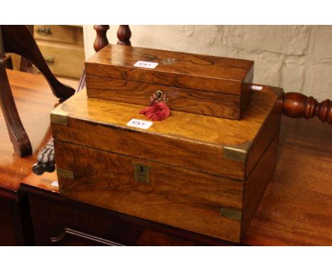 Victorian writing box, Victorian rosewood pen box, plant stand and Russell Flint print (4)