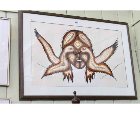Abe Kakepetum, Education of Man, limited edition print, signed and numbered 178/229, with certificate of authenticity verso