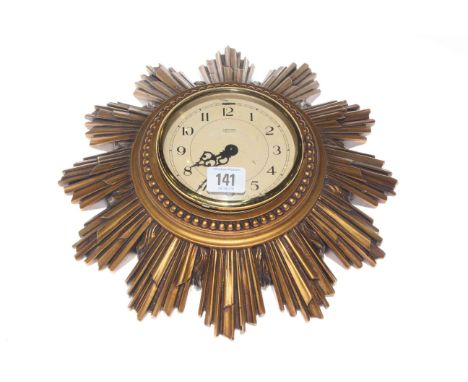 Gilt sunburst wall clock