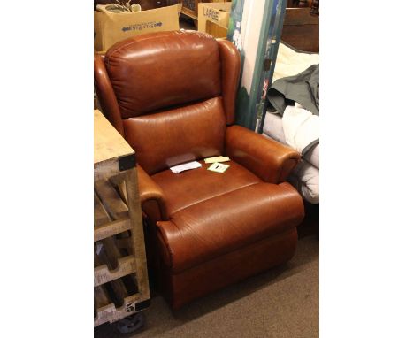 Sherborne tan leather manual reclining chair