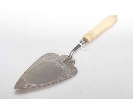 Victorian silver and ivory trowel, Birmingham 1882