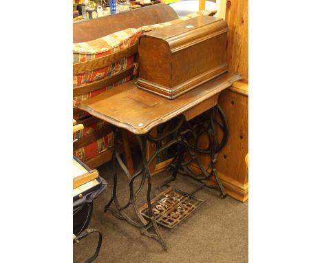 Vintage Jones treadle sewing machine with cast base
