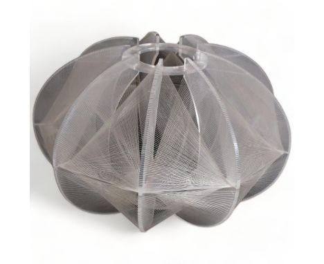 Paul Secon for Sompex, Germany, a large 1960s' perspex frame lamp shade with interwoven nylon threadGood condition, surface d