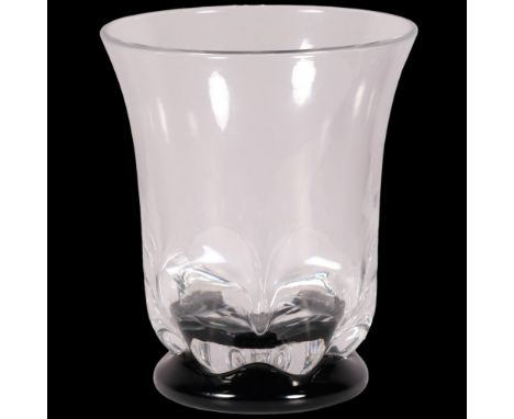 Vicke Lindstrand (1904-1903) for Orrefors, a 1930s' clear and black glass ice bucket/vase, etched to base Orrefors LU 167/2, 