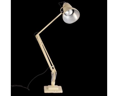 A Herbert Terry Anglepoise lamp, cream paintwork, original two-step base, makers stamp, approx height 85cmRecently rewired an