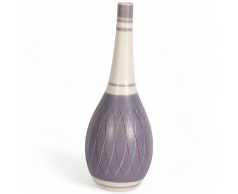 Alfred Read and Guy Sydenham for Poole Pottery, a Poole contemporary Freeform Carafe Vase, shape 698 in PRP pattern, painted 