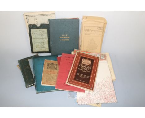 A TRAY OF 19TH CENTURY AND EARLY TWENTIETH CENTURY MAPS, including W. R. Gardner 'New and Improved Map of England & Wales....