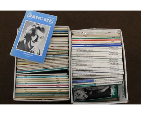 TWO BOXES OF LINKING RING MAGIC MAGAZINE 1970S &amp; 1990S Buyers - for shipping pricing on this lot, visit www.cuttlestones.