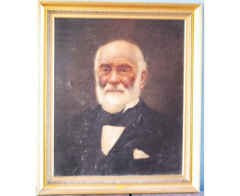 Victorian School (Parkers Portrait Painters, Russell Square, London) Portrait of August Bell Frank annotation to rear of canv