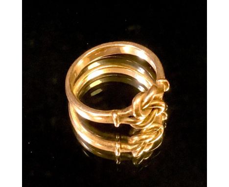 A 9ct rose gold knot ring, WF, Birmingham, size L, 2.9g