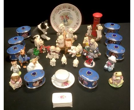 Ceramics - Royal Albert Tom Kitten;  others, Jeremy Fisher;  Mrs Tiggy Winkle;  West Highland Terrier models;  musical trinke