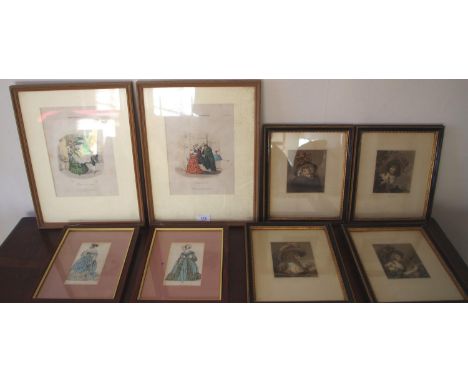 R Westal, after, Bartolozzi, by, a set of four, Allegorical of the Seasons, coloured engravings, 12cm x 10cm; Fashion prints;