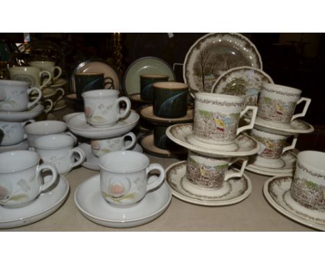 Stoneware Pottery - a Denby part tea service, a Royal Doulton part coffee service; a Staffordshire stoneware part tea service