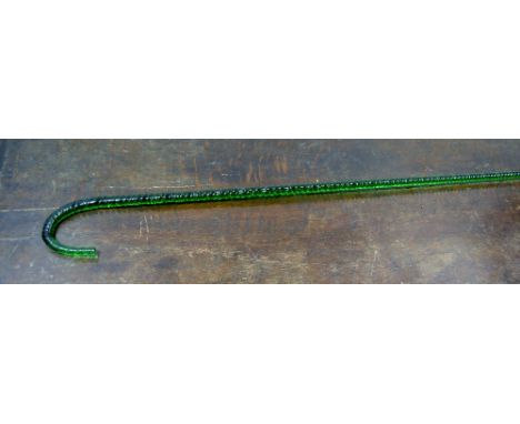 A Victorian glass spiralled walking stick, c.1880