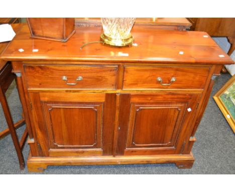 A William IV style mahogany sideboard, moulded top above two short drawers and two drawers, bracket feet 