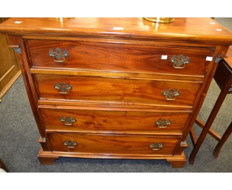 A William IV style chest, of four long graduated cockbeaded drawers, brass drop handles, bracket feet