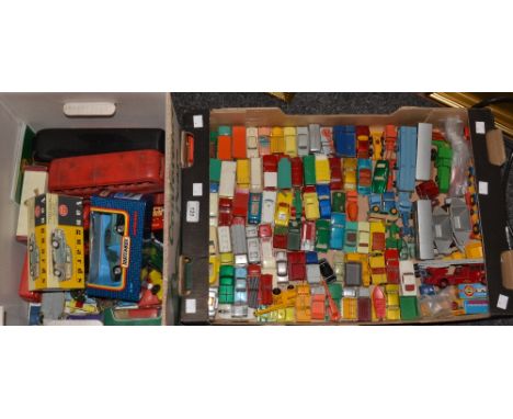 Die Cast Models - Matchbox, Tipper Container Truck, No. 47; Lesney, Volkswagen Beetle, No. 25; Matchbox, Merryweather Fire En