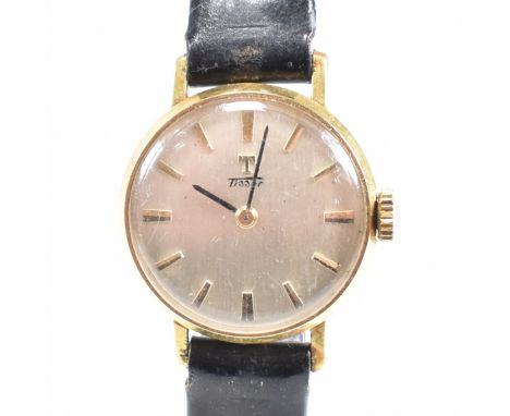 A 1930s Tissot 17 jewel wrist watch. The wrist watch having baton numerals movement number 5335674, interior of case marked 1