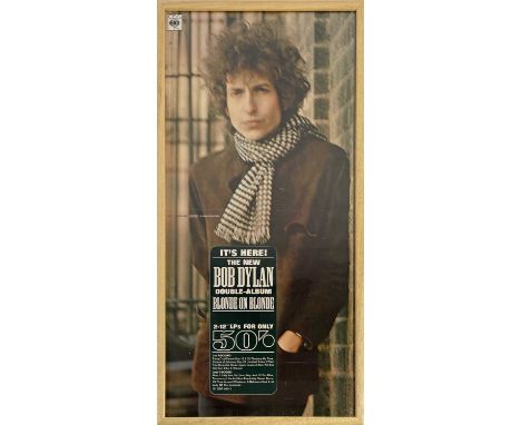 An original and rare in-store CBS promotional poster for Bob Dylan - Blonde on Blonde, c June 1966. Visible area measures app