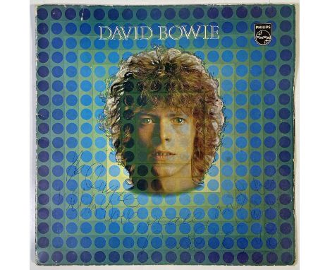 A sleeve only (no disc) for David Bowie - Space Oddity (SBL 7912, gatefold) signed to front of sleeve "To Angie with love pea