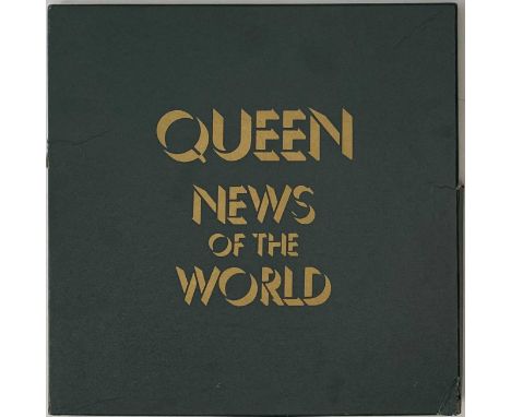 QUEEN - NEWS OF THE WORLD PROMO LP BOX SET (SIGNED/ OWNED BY JOHN DEACON). An incredibly rare Queen collectable; a never-rele