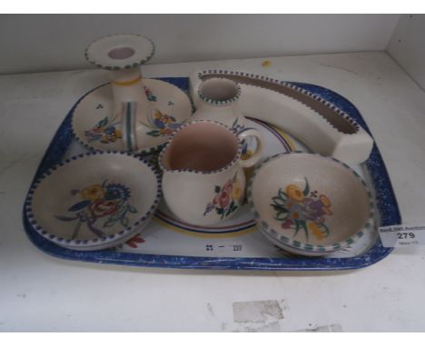 tray of poole pottery