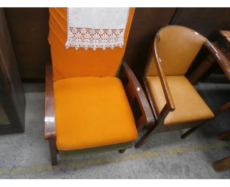 oak framed chair & commode chair