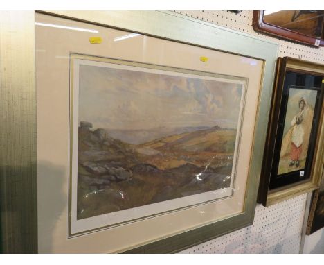 LIONEL EDWARDS, signed colour print "South Devon Hunt", 13" x 19"