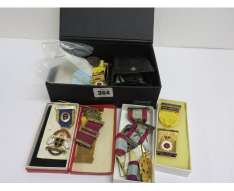 MASONIC JEWELS, a collection of Masonic enamel medals &amp; jewels from 1930's Derbyshire Lodge up to &amp; including 1980's 