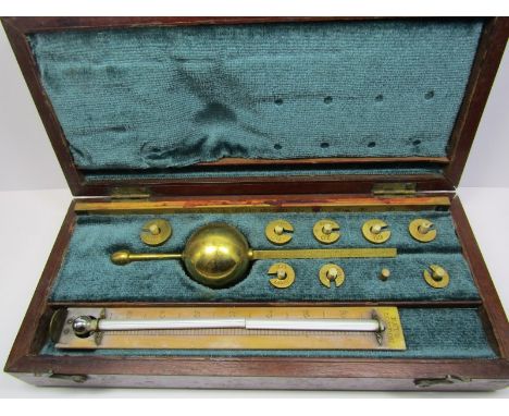 HYDROMETER, inlaid mahogany cased Sikes hydrometer by Loftus