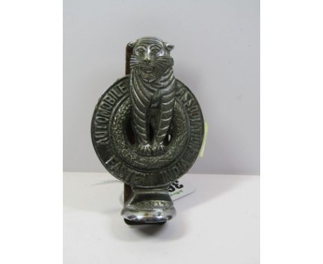 EASTERN INDIA AUTOMOBILE ASSOCIATION BADGE, a plated car badge decorated with tiger, 4.5"