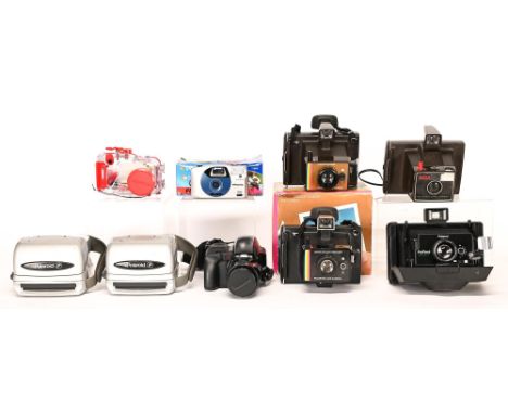 Eight Olympus, Polaroid and other cameras  Sold as seen, untested