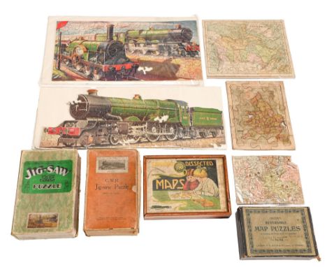 Bacon's Reversible Map Puzzles - Canada/Australia,&nbsp; original box, complete; two G.W.R. puzzles King George V (2 pieces m