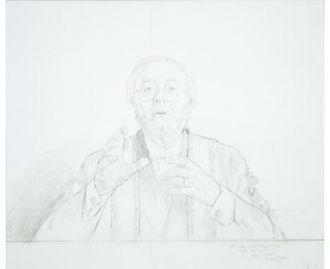 Bryan Organ (1935 - ) – Portrait of Lord Attenborough, signed, dated June July 2008 and inscribed 1st study Lord Attenborough