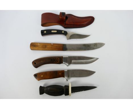 A collection of knives to include Anglo Arms, Schrade Old Timer and other. [W]Note: This lot is not for sale to people under 