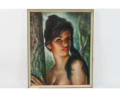 A framed vintage print on board by J H Lynch, Tina, approximately 58 cm x 47 cm image size. [W]