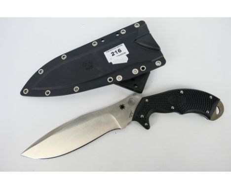 A Spyderco VG-10 steel Schempp Rock knife, Seki - City, Japan, 18 cm blade, contained in sheath. [W].Note: This lot is not fo