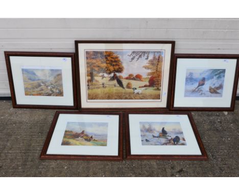 A group of four limited edition prints after Archibald Thorburn, each numbered 55/850 and one further print after Ken Michael