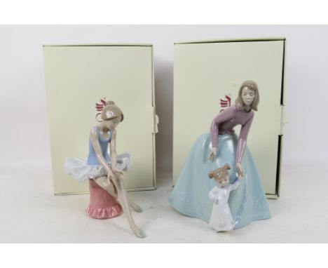 Nao - Two large figures / groups comprising First Steps and Sitting Ballet Dancer, largest approximately 25 cm (h), both boxe